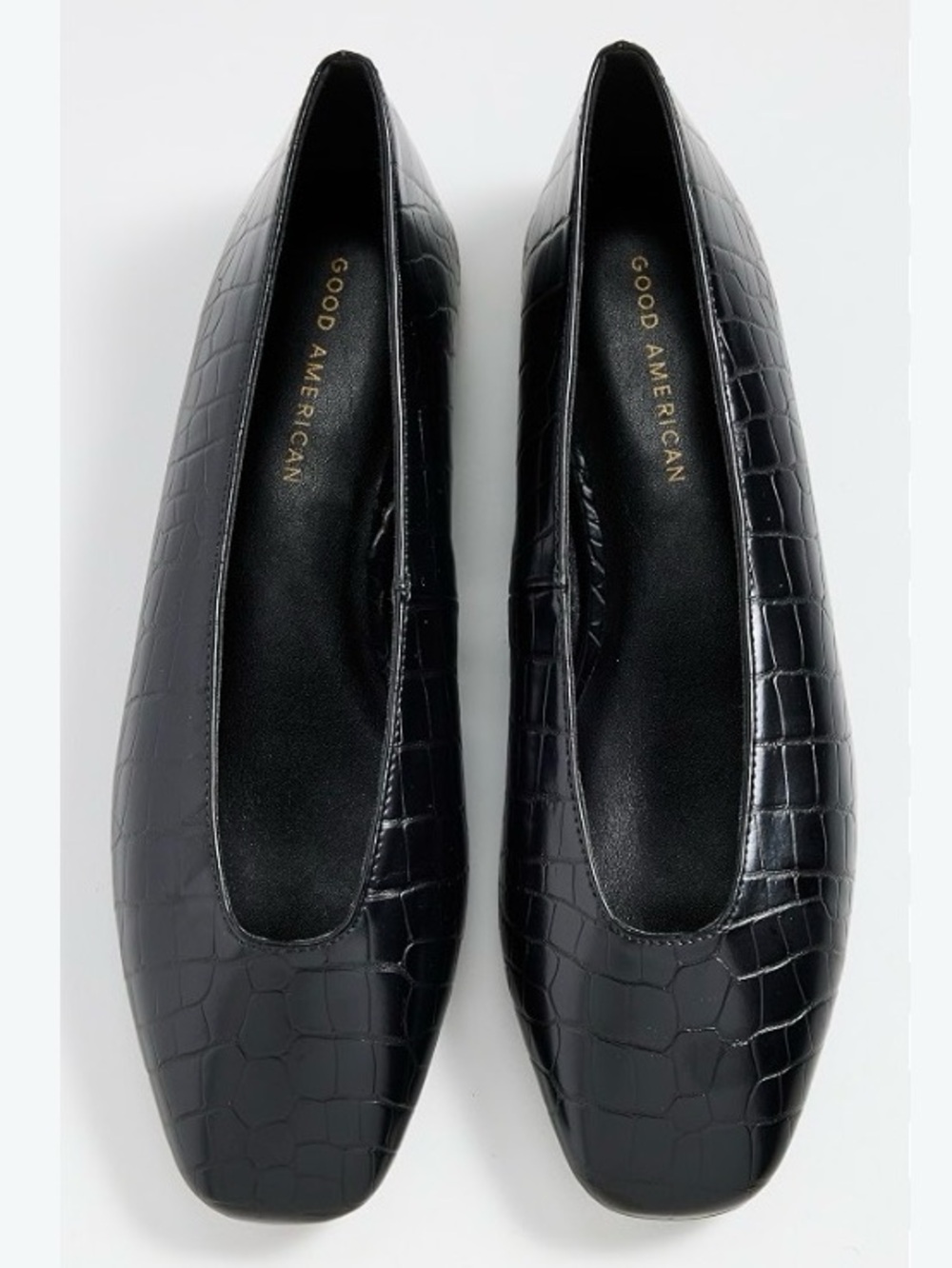 Good American ballet flats mock croc black 7,5 new